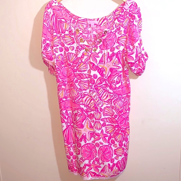Lilly Pulitzer Dresses & Skirts - Lily Pulitzer Pink Seashell Lace up Dress